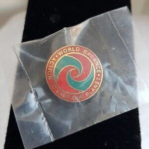 Vintage pin World Balance Action To Save Our Planet enamel
